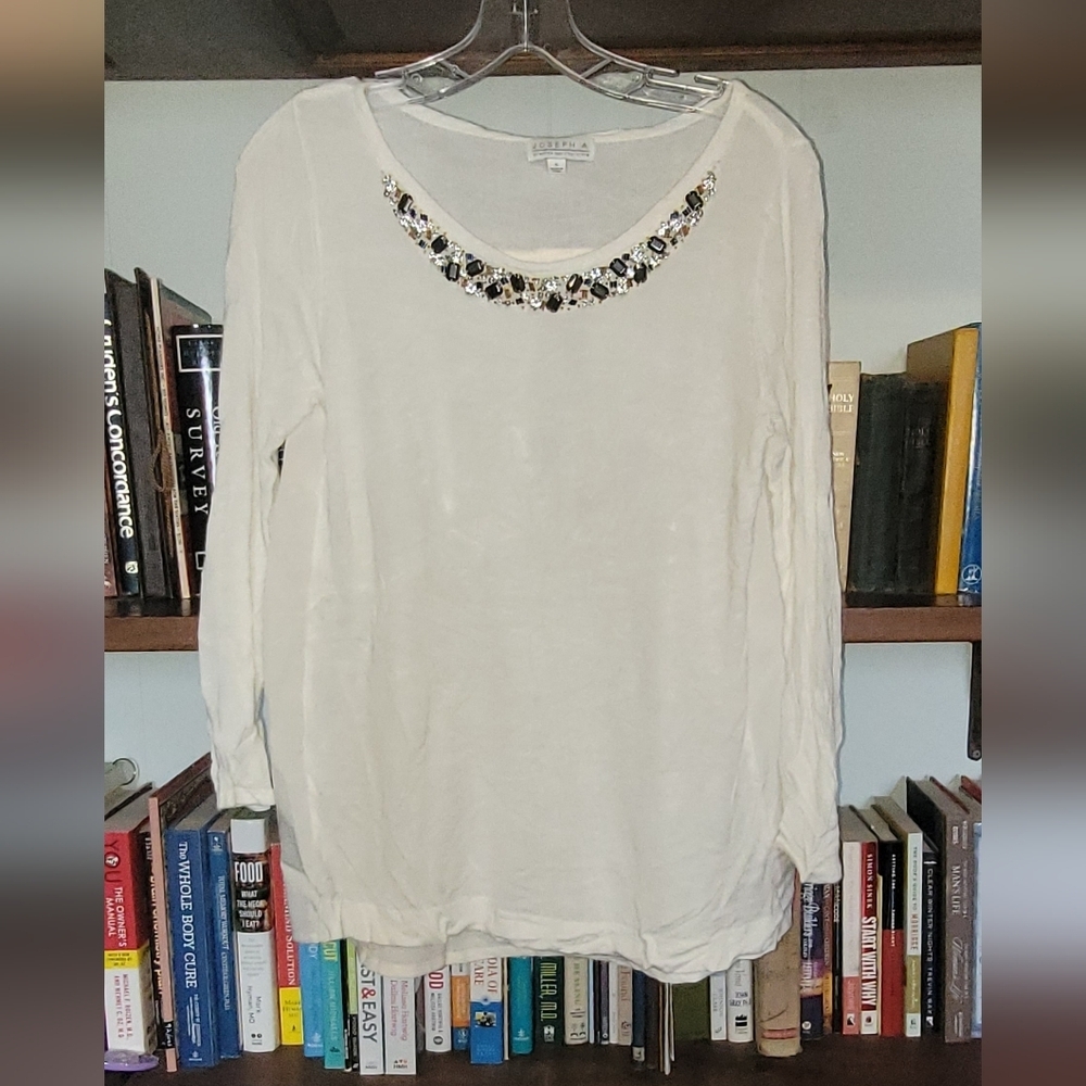 Joseph A.  Bejeweled blouse.  Women's small